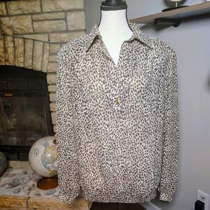 Vintage Loubella Leopard Print Blouse